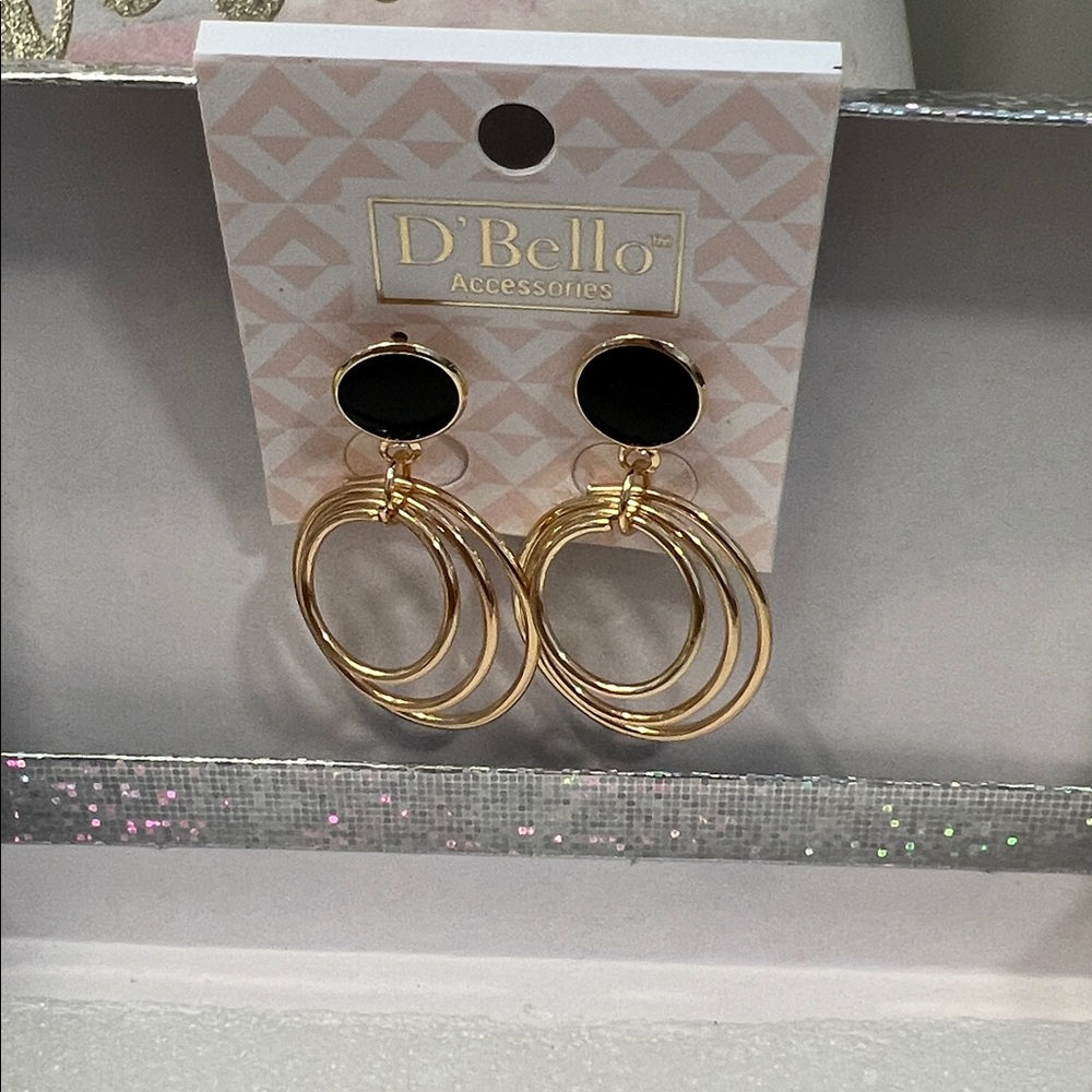 Fashion Black & Goldtone Dangles